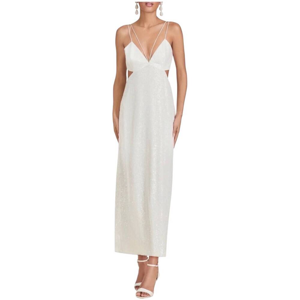 NEW SACHIN & BABI vivi cutout sequin column dress in white